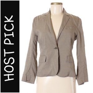 EUC! Theory Lightweight Linen Blend Tannish Gray Horacian Career Blazer Size 6